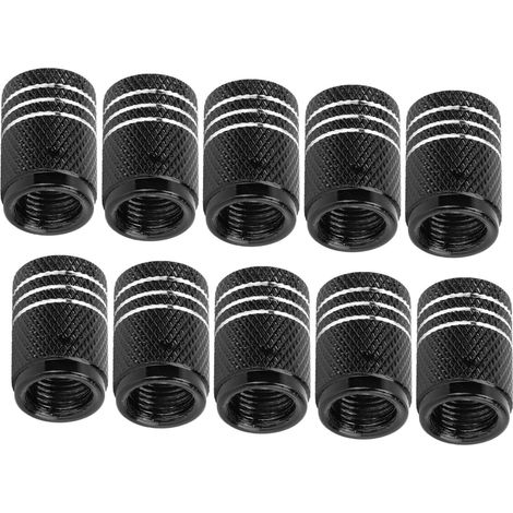 Lot de 10 bouchons de valve de pneu universels à motif tête de mort pour voitures, SUV, vélos, camions et motos (noir) (1/5)