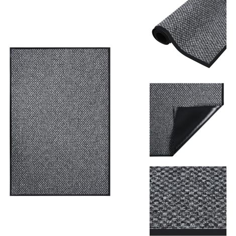 Paillasson Gris 80x120 cm - Tapis D'entrée - Paillasson Intérieur - Paillasson Extérieur - Tapis Absorbant - Tapis Antidérapant (1/5)