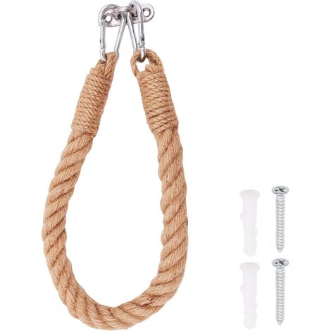 Porte-rouleau de papier toilette vintage en corde de chanvre avec vis (1/5)
