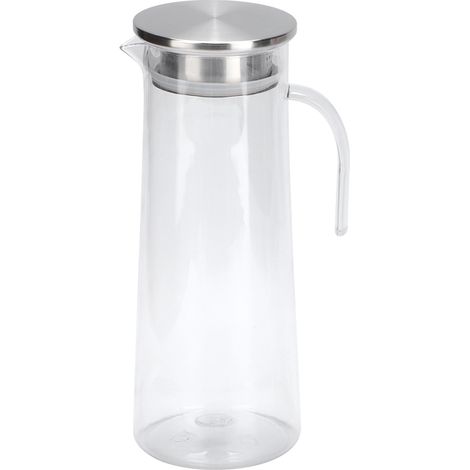 1.2L pichet transparent en acrylique pour jus et eau froide, avec couvercle en acier inoxydable, idéal pour bar et maison (1/5)
