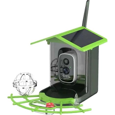 Caméra intelligente pour mangeoire à oiseaux avec identification des espèces par IA, alimentation solaire, vidéo HD 2,5K, alertes de mouvement - Jardin extérieur (1/5)