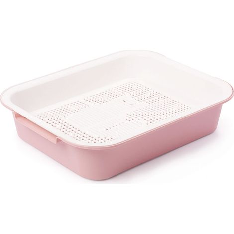 Litière pour Chat - Maison de Toilette avec Filtre de Nettoyage, Bac et Tray pour Bébés - Rose (1/3)