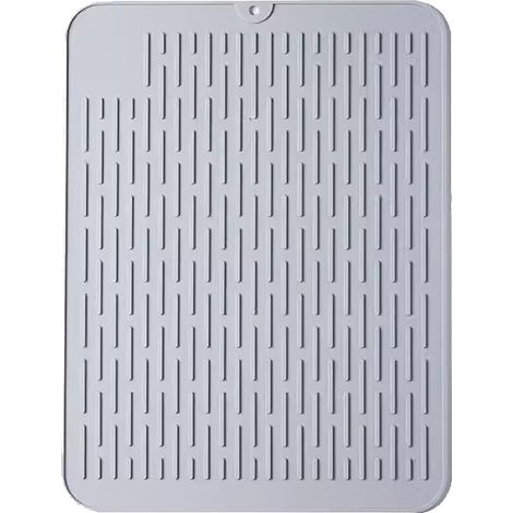 40x30cm (Gris) Tapis d'égouttement en silicone, antidérapant, facile à nettoyer, pour le comptoir de la cuisine (1/5)