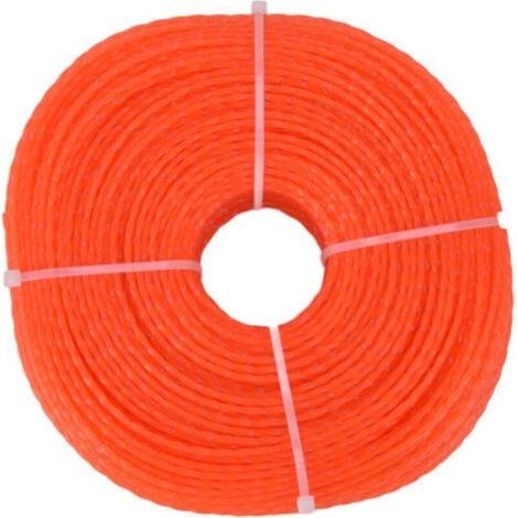 Fil de Coupe Tressé Lourd 2,4MM 120M Orange pour Débroussailleuse Compatible avec Husqvarna Ryobi Stihl Accessoires - (1/5)