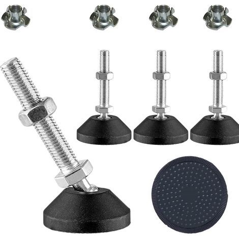4 Stück Nivellierfüße M10 x 50 x Ø 40 mm, belastbar bis 450 kg, höhenverstellbare Füße, höhenverstellbare Füße für Möbel