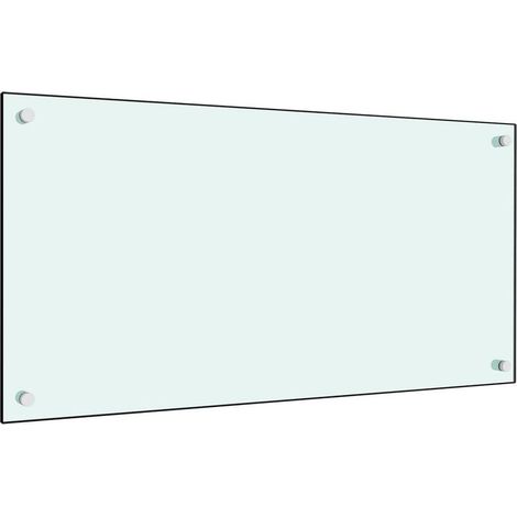 Dosseret de cuisine Fond de hotte Crédence de cuisine Blanc 80x40 cm Verre trempé NSME9769 (1/5)