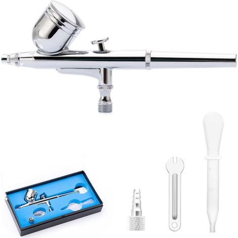 Kit aérographe avec buse de 0,3 mm. Idéal pour la décoration de gâteaux, le tatouage, le nail art et le modélisme. (1/4)