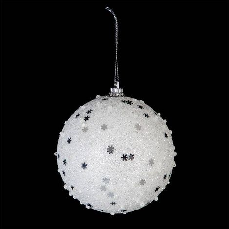 Weihnachtskugel Silber Glitter D8 - (1/3)