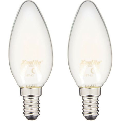 LED-Filament-Glühbirne E14, 806 lm, warmweiß (2700 K), 60-W-Äquivalent, dimmbar, Energieeffizienzklasse A++, 2er-Pack