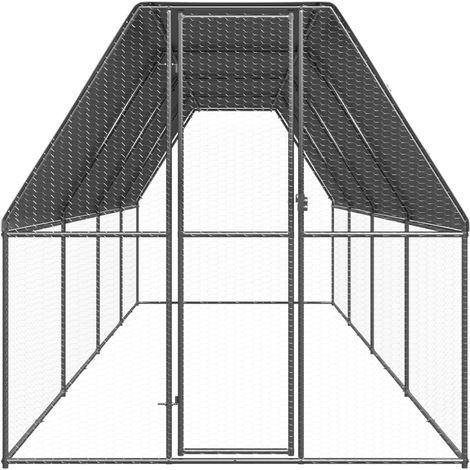Maison Exclusive - Gabbia per Polli da Esterno 2x8x2 m in Acciaio Zincato