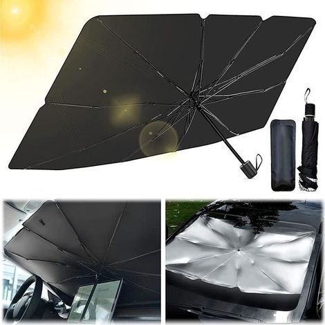 Auto-Sonnenschutzschirm, Auto-Windschutzscheibenschirm, faltbarer Sonnenschutz, UV-Schutz für die Windschutzscheibe, 79 x 145 cm (1/4)