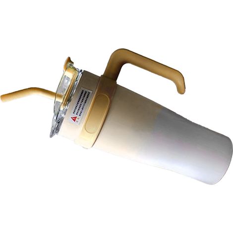 Isolierbecher aus Edelstahl, 1250 ml, mit Strohhalm, ideal für unterwegs, gelb (1/5)