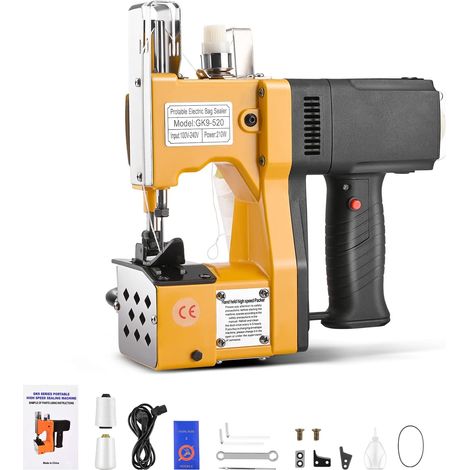 Machine de fermeture de sac 2 secondes/sac,220V Portable Machine à coudre Sac Stitcher électrique Coudre scellant couseuse pour sac en peau de serpent tissé Sac en papier de riz en plastique (1/5)