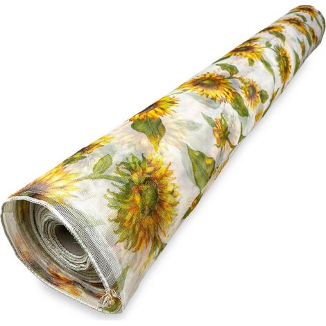 TESSUTO zanzariera A METRO MARQUISETTE PIOMBATA in fantasia altezza cm. 300 Girasoli