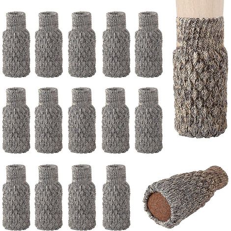 Lot de 16 chaussettes antidérapantes pour pieds de chaise, pieds de chaise tricotés pour protéger le sol des rayures et réduire le bruit (1/5)