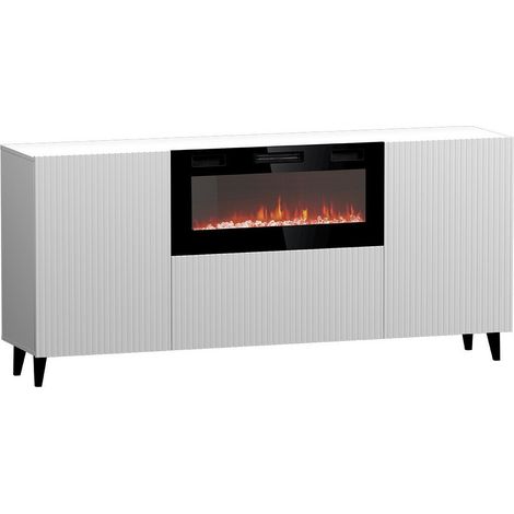 Aparador Dicto I, Negro, 83x181cm, Número de puertas: 242cm, Aglomerado laminado, MDF, LED (1/4)