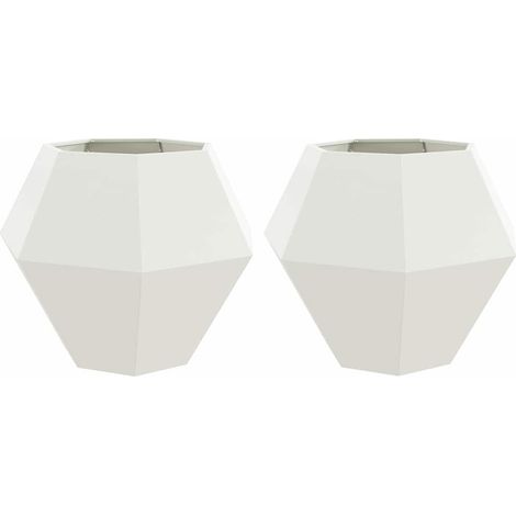 Maison Exclusive - Fioriera 2 pcs Bianco 100 x 100 x 80 cm Acciaio