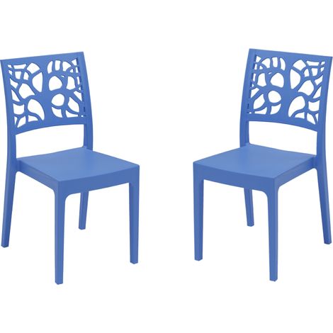 Sedia da bar cucina in polipropilene impilabile TETI Azzurro Set 2 (1/3)