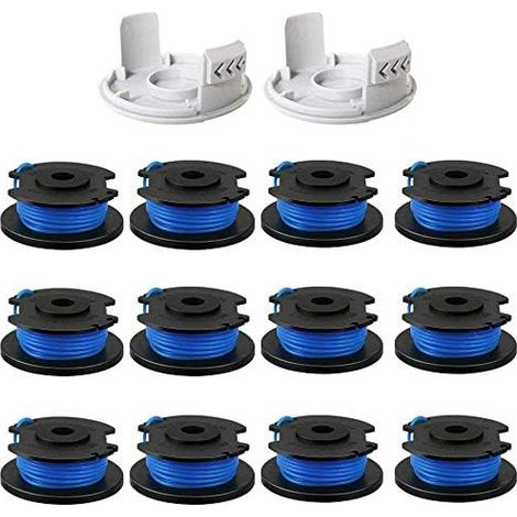 AC14RL3A 0,2 cm Ersatzspule für Ryobi One+ 18V, 24V und 40V Freischneider, 3,4 m 0,2 cm (12 Spulen + 2 Kappen)