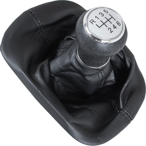 Pomo de palanca de cambios plateado para VW Passat B5 FL 00-05 + funda con marco, 6 velocidades (1/5)