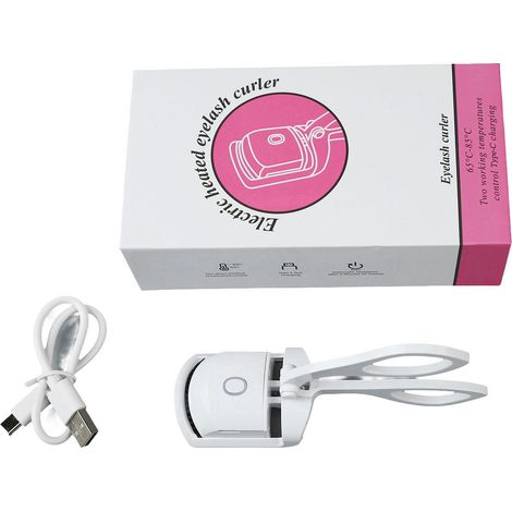 Recourbe-cils électrique chauffant blanc, 2 températures, chauffe rapide, rechargeable USB, lisseur de cils professionnel, portable, sans fil (1/5)