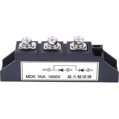 Fafeicy Photovoltaik-Sperrgleichrichter, MDK 50A 1600V Brückendiodengleichrichtermodul, Hochleistungs-Einphasen-Diodenbrückengleichrichter (1/5)