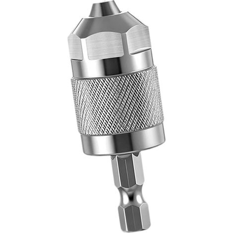 Adaptateur de Mandrin de Perceuse à Trois Mors à Dégagement Rapide pour Tournevis, Mandrin à Trois Mors à Tige Hexagonale de Qualité Supérieure pour C, Argent (1/5)