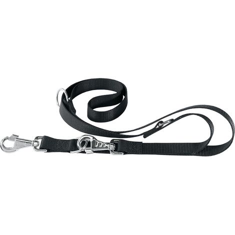Ferplast CLUB GA Guinzaglio regolabile in nylon per l'addestramento di cani - in vari colori e misure. Variante GA25/200 - Misure: 25 mm x L 200 cm - Nero