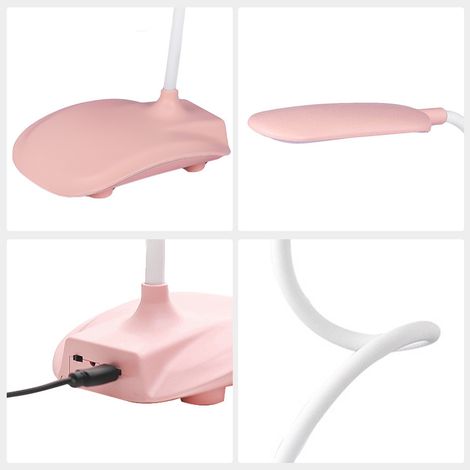 Lampe de table USB tactile à intensité variable, 3 niveaux de luminosité, éclairage chaud, flexible à 360°, protection des yeux, lampe de lecture/bureau (1/2)