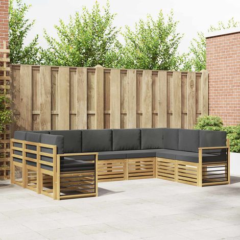 vidaXL Ensemble de canapé d'angle 9 pcs Blanc et anthracite (1/5)
