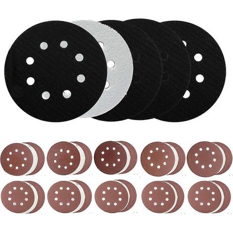 5 Stück 5 Zoll Schaumstoff-Schleifpads mit 8 Löchern für Exzenterschleiferhaken