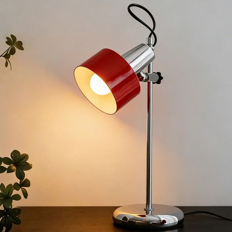 Lampe de bureau LED à hauteur réglable, tête pivotante à 350°, lampe de lecture, éclairage 3 couleurs, commande filaire, prise européenne standard. (1/5)