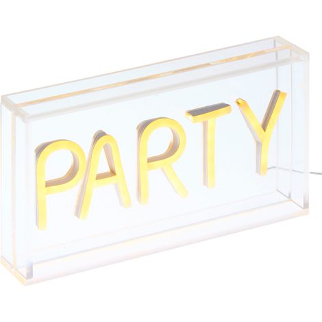 Néon LED "Party" Jaune 23x4x13 cm (1/2)