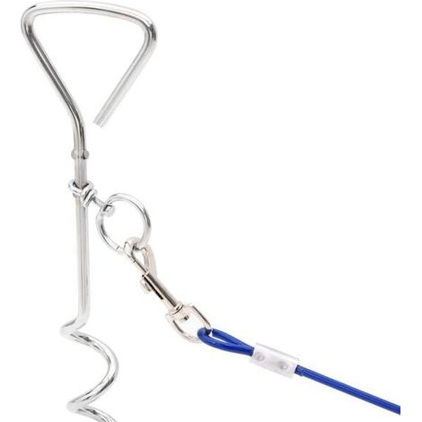 Laisse Pour Chien - 3 M - Avec Piquet En Fer Galvanisé - Pour Jardin Terrasse Camping - 1 Pièce (1/4)