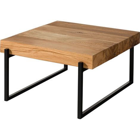 Tavolino da salotto in legno di rovere 90x90x35 oliato naturale LOUNGE COLLECTION 03 (1/4)