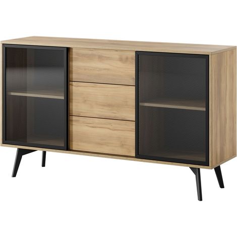 Credenza in rovere barocco dorato, 144 x 85 x 39 cm (1/5)