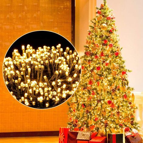 Guirlande Lumineuse LED 50m 500LEDs Extérieur Multicolore, Eclairage Lumineux Noël Décoration 8 Modes IP44 Extérieur/Intérieur Pour Noël Sapin Jardin Arbre Mariage (Rose Jaune Vert Bleu)