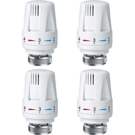 [JAMAIS UTILISÉ] Tête de thermostat Thermostat 4 pièces M 30 x 1,5 Tête de rechange pour vanne de radiateur avec réglage antigel (1/4)