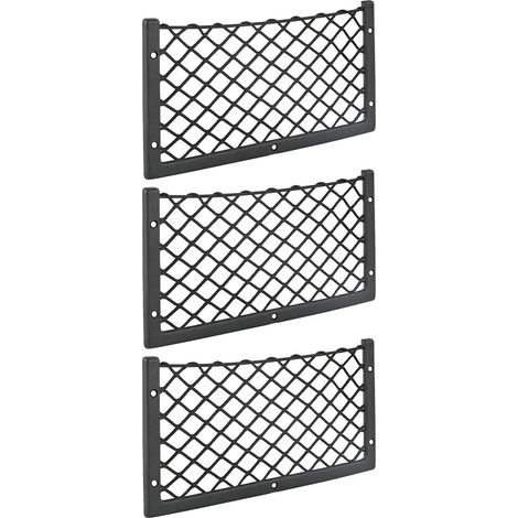 CCYKXA Lot de 3 filets de rangement pour voiture - 36 x 18 cm - Haute élasticité, filet de rangement pour bagages, magazines - Pour van, caravane, camping-car, camion