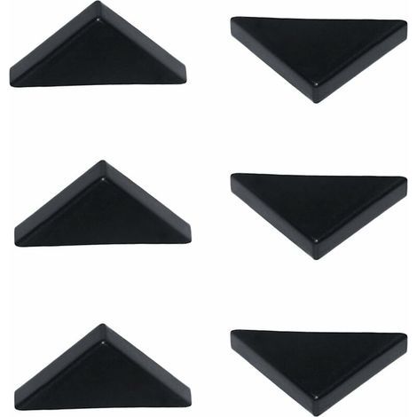 Protezioni angolari nere da 6 mm per vetro, specchi e piastrelle in ceramica, coperture angolari a tripla forma, 20 pezzi (1/5)