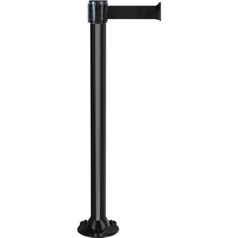 Poteau aluminium noir 3 m x 50mm sur socle magnétique - 2012027 (1/3)