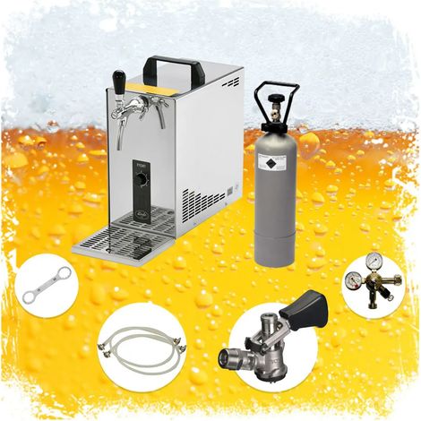 Ensemble complet Tireuse a biere - PYGMY 25 machine a biere, pompe a biere 1 ligne, 35 litres/h, professionnelle, Green Line, KEG: Type G
