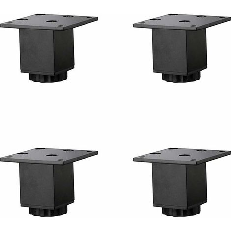 4 Pièces(5cm/2in) Pieds de Meubles en Alliage D'aluminium Réglables en Hauteur,Pieds de Table Basse de Canapé,Pieds D'armoire de Salle de Bain de Lavabo,5-40cm,Noir Mat,avec Vis (1/5)