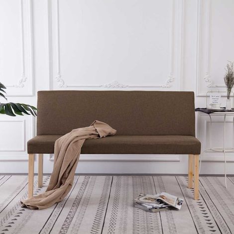 Banc 139,5 cm Banc de salon - Banc de table Marron Polyester BV729293 - BonneVie (1/5)