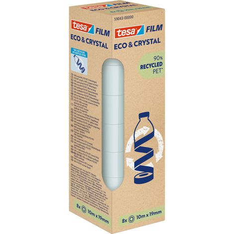 tesa ECO & CRYSTAL 59043-00000-00 tesafilm tesafilm® Eco & Crystal Transparent (L x B) 10 m x 19 mm (1/5)