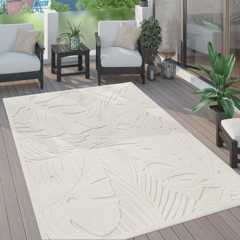 Paco Home Outdoor Teppich wetterfest Boho & Skandi 3D-Optik für Terrasse, Balkon & Garten 80x150 cm, Creme 5