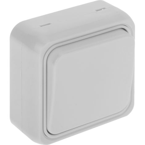BeMatik - Interruptor de superficie con marco 63x63mm serie Onsen de color blanco