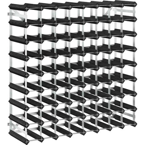 Casier à bouteilles pour 72 bouteilles Noir Bois de pin solide