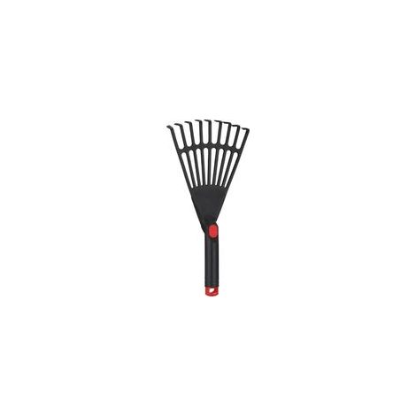 Petit râteau de jardin en plastique avec poignée Outil à main pour le jardinage Pour enlever les feuilles des parterres de fleurs Robuste et facile à utiliser