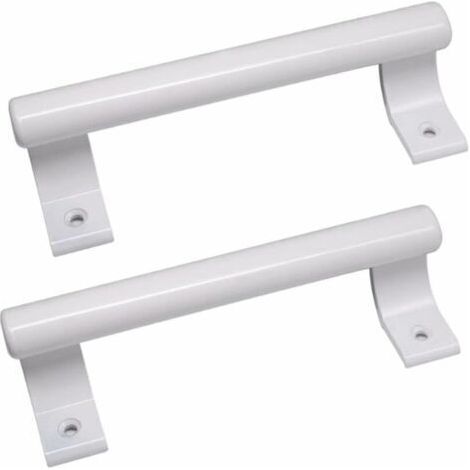 Poignée de porte coulissante en aluminium 200mm Poignée de porte en verre pour balcon Poignée de porte pour meuble de salle de bain Poignée en métal moderne (2 pièce Blanc ) (1/4)